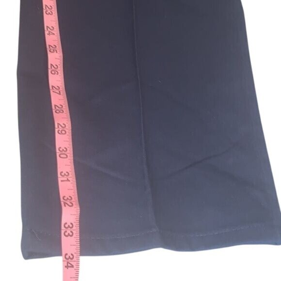 Mens Kingsize Big Navy Cotton Pants 54x34  Expandable Waist Flat Front Button & - Picture 9 of 10